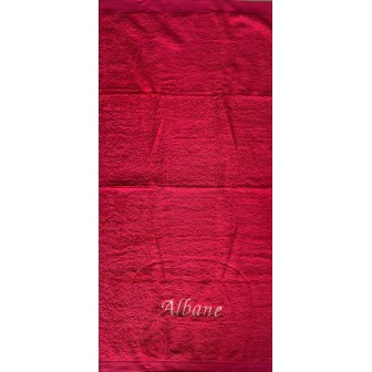 Aperçu d'une serviette de bain fuchsia personnalisée prénom