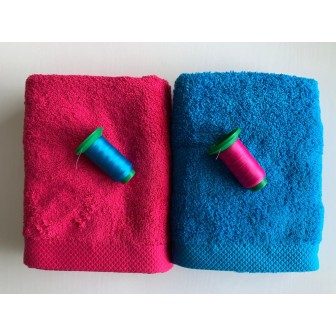 Ensemble turquoise, fushia