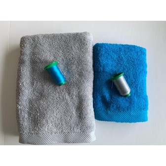 Ensemble turquoise, gris clair