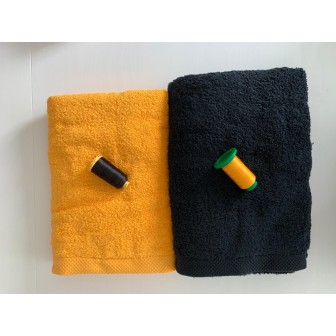 ensemble serviette à personnaliser jaune soleil,noir
