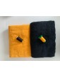 ensemble serviette à personnaliser jaune soleil,noir