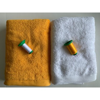 Ensemble de serviettes à personnaliser jaune soleil, blanc