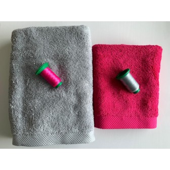 Ensemble fushia, gris clair