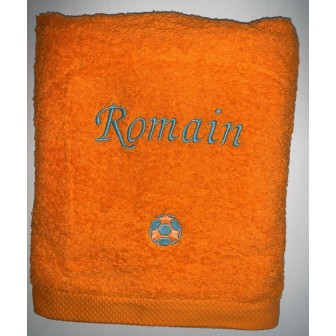 Maxi Drap De Bain Orange Personnalisé | Maxi douceur !