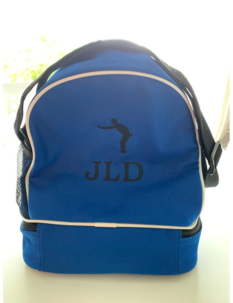 Sac de pétanque bleu royal personnalisé avec initiales JLD