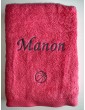 Maxi drap de bain framboise personnalisé