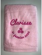 Maxi drap de bain rose personnalisé