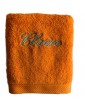 Maxi Drap de Bain orange personnalisé prénom Claire