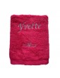 Maxi Drap de Bain 100x150 fushia personnalisé prénom