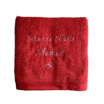 Drap de bain 100x150 rouge personnalisé