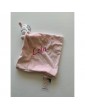 Doudou lapin rose personnalisé avec broderie prénom  Lola