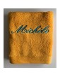 Drap de bain 100x150 jaune soleil personnalisé prénom Michèle