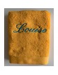 Drap de bain 100x150 jaune soleil personnalisé prénom Louise