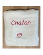 Serviette de bain personnalisée texte Chaton avec motif chat en forme de cœur