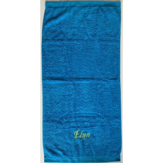 Aperçu d'une serviette turquoise personnalisée prénom